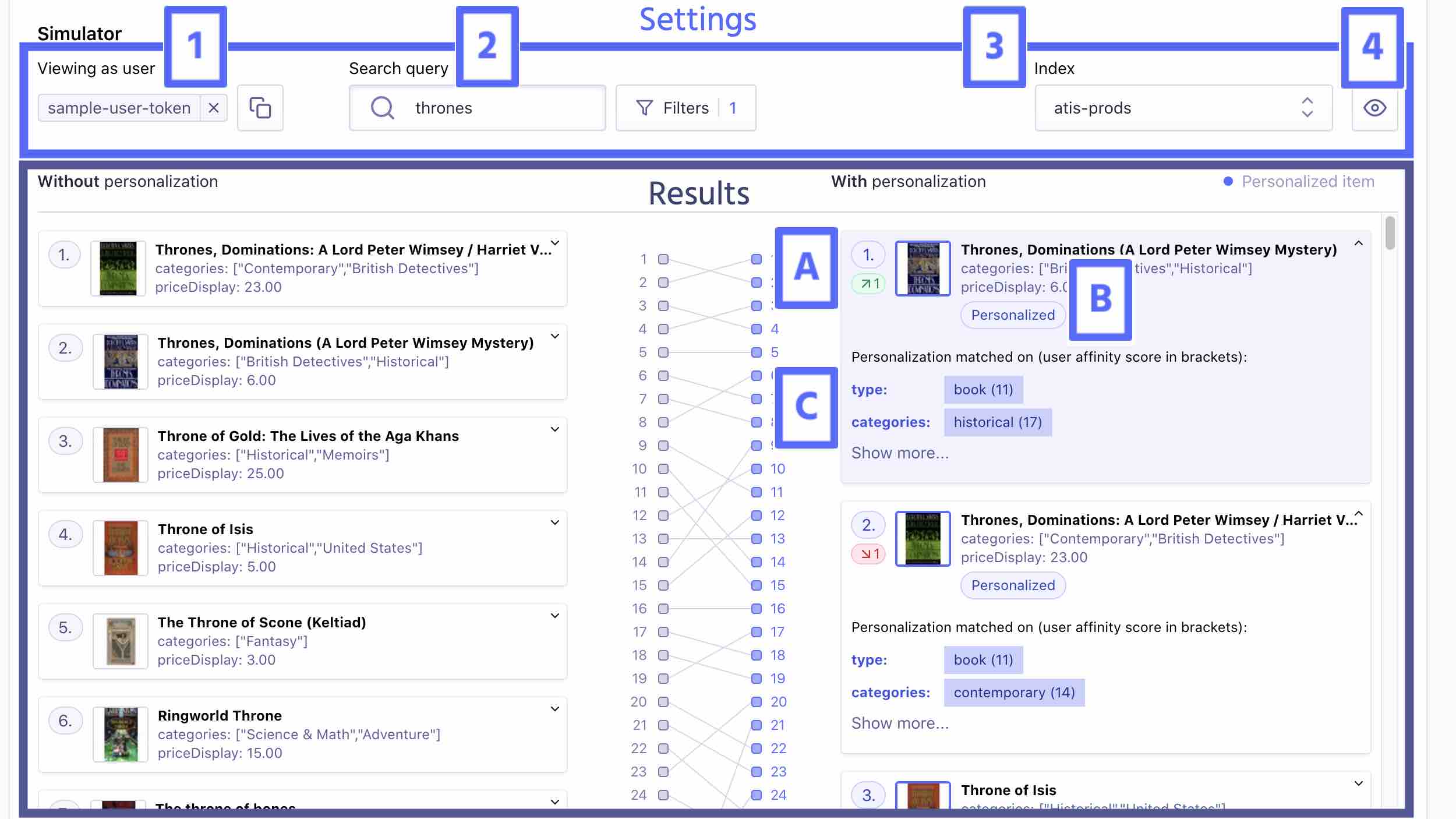 Using the personalization simulator