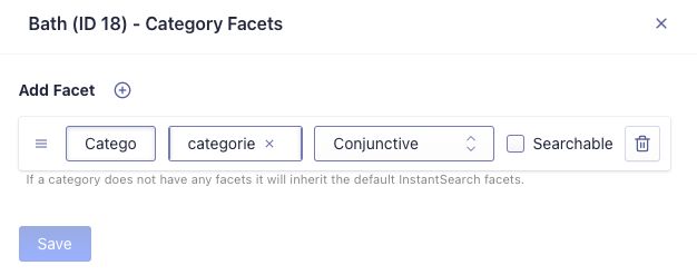 InstantSearch categories facets in the BigCommerce app