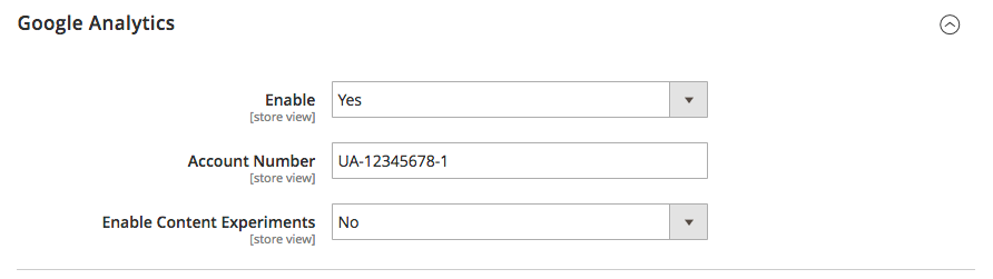 Magento GA settings