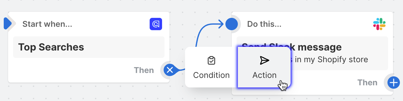 Add another action to an existing workflow