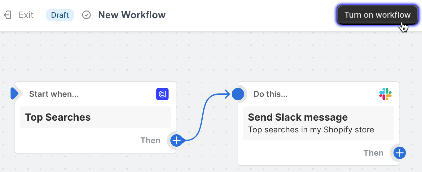 Turn on the workflow