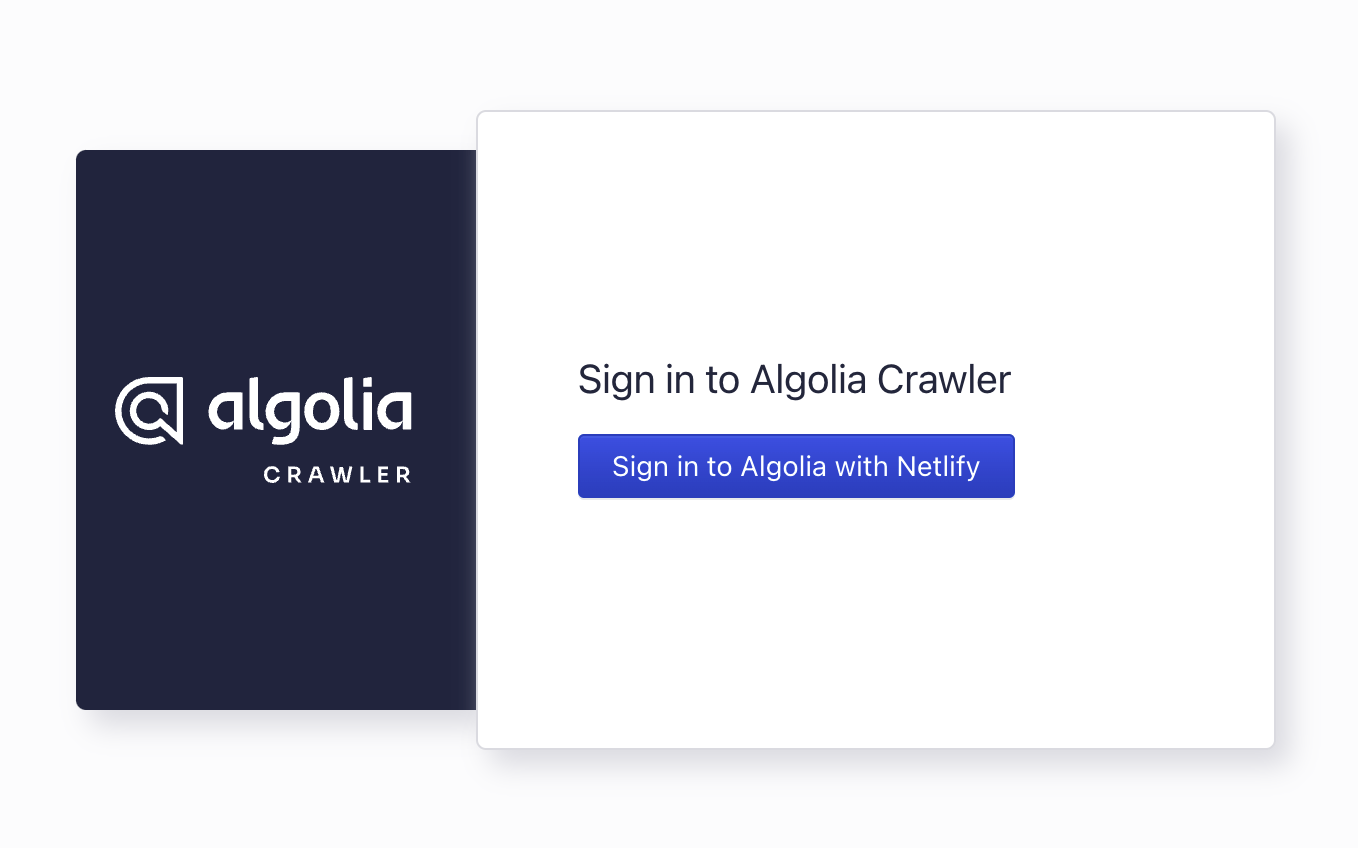 Sign in to Algolia with Netlify